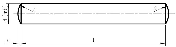 DIN 7 / ISO 2338 : Dowel Pins (M6 Tolerance) DIN 7 / ISO 2338 : Dowel Pins (M6 Tolerance)